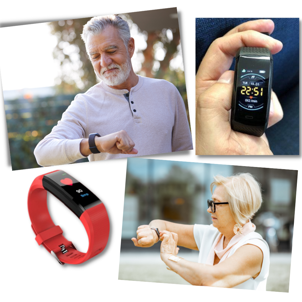 VitaWatch | Senioren-Smartwatch mit Gesundheitsmonitor und großem LED-Bildschirm | Brehn