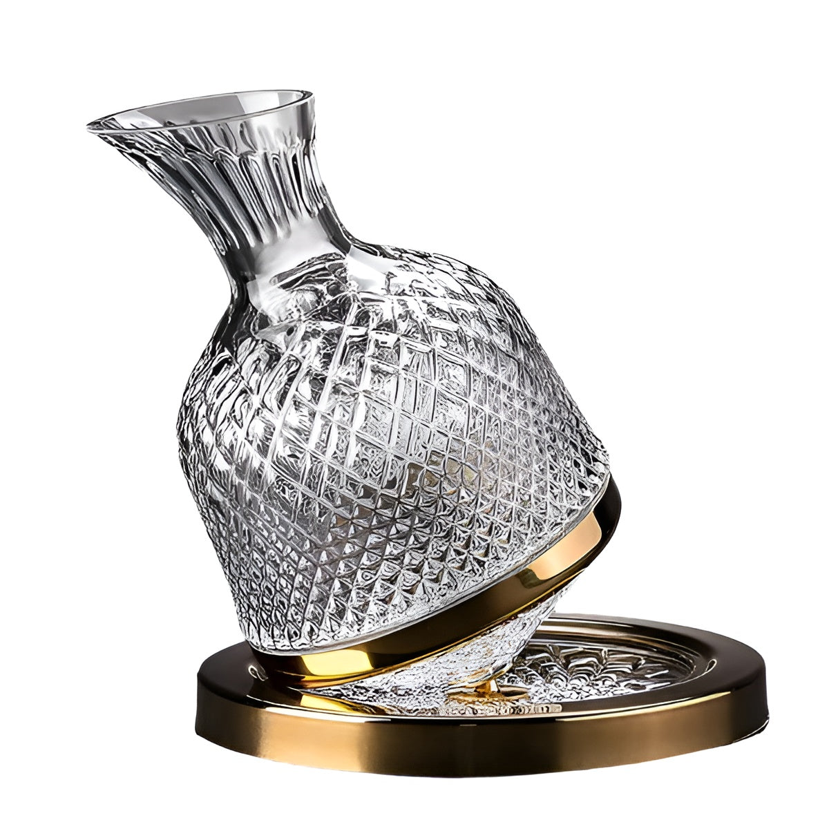 Kristallglaskaraffe – 360° drehbar, elegant und mit elegantem Design | 1,5-Liter-Wein- und Getränkespender