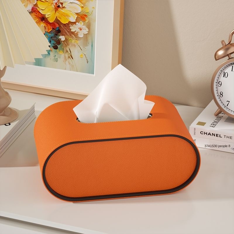 TissuLuxe Oval – Leder Taschentuchboxbezug für Wohnzimmer, Auto & Büro | Brehn