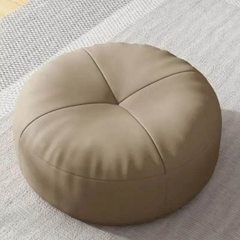 Zen Kissen – Rundes japanisches Sitzkissen aus Nappaleder im Tatami-Stil | Brehn