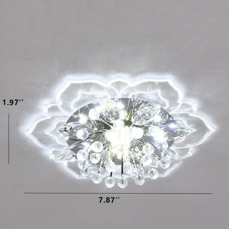 Brehn | GlowPetal LED Kristall Deckenleuchte | Blumenförmig | Modernes Design | Energiesparend | Dekorative Beleuchtung