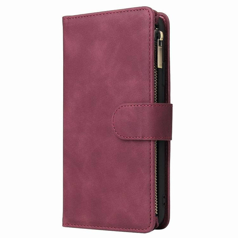 Brehn | Multi-Karten Reißverschlusstasche Lederhülle für iPhone