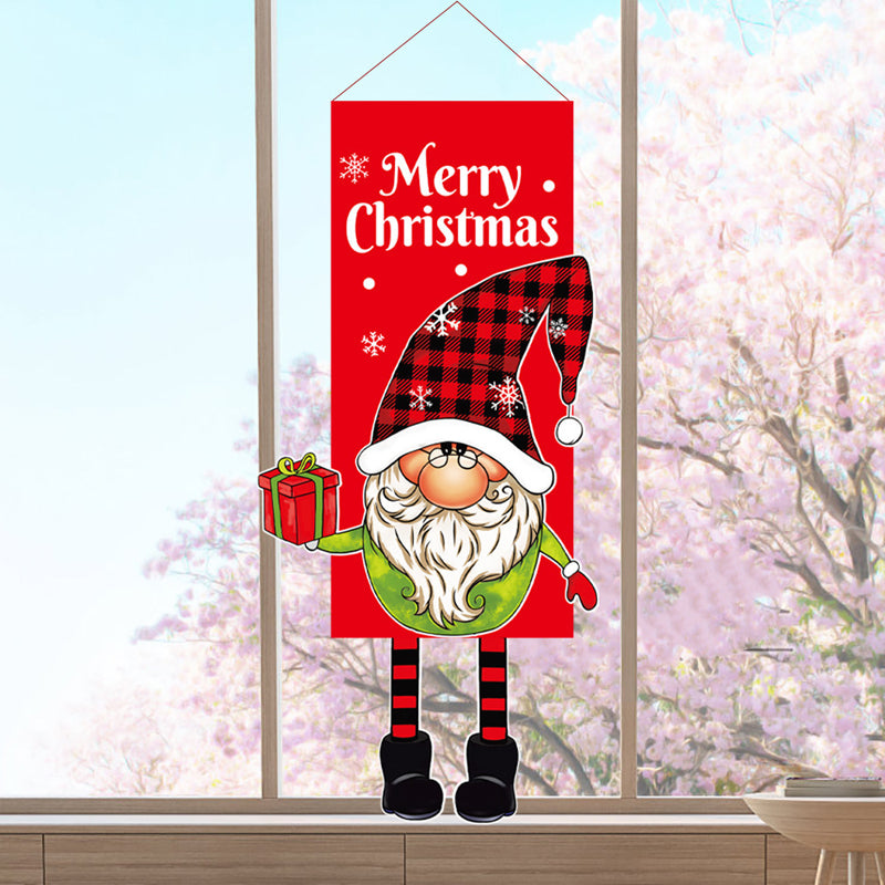 Brehn | Weihnachtsdekoration Hängender Grinch Gesichtsloser Puppen Tür Hängende Flagge Gartenflagge