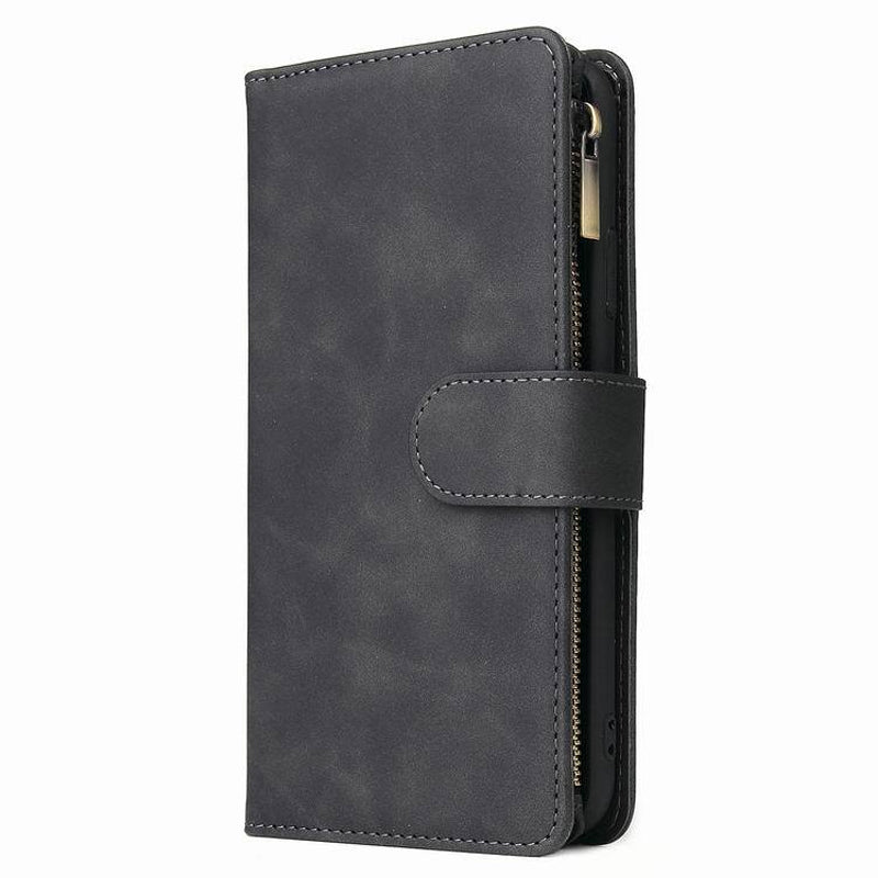 Brehn | Multi-Karten Reißverschlusstasche Lederhülle für iPhone