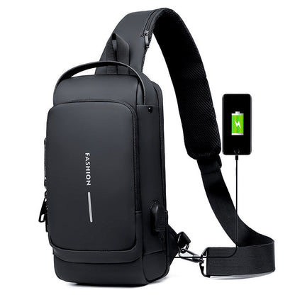 Brehn | USB-Ladesport-Sling Anti-Diebstahl-Umhängetasche