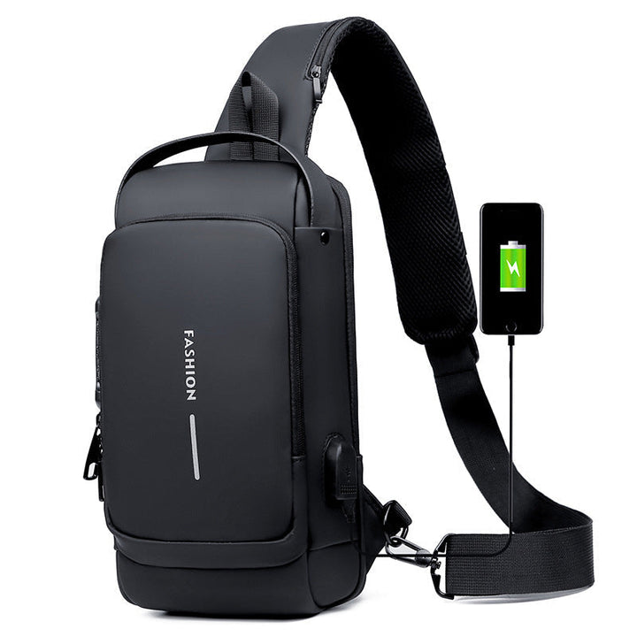 Brehn | USB-Ladesport-Sling Anti-Diebstahl-Umhängetasche