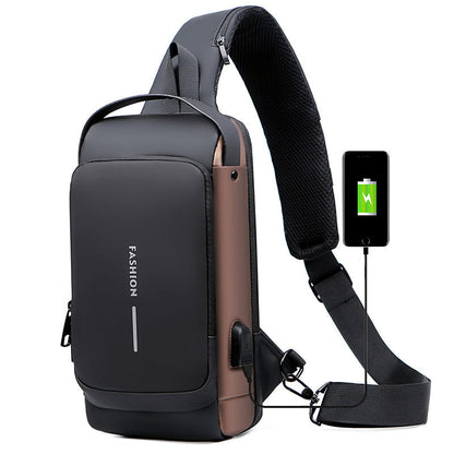 Brehn | USB-Ladesport-Sling Anti-Diebstahl-Umhängetasche