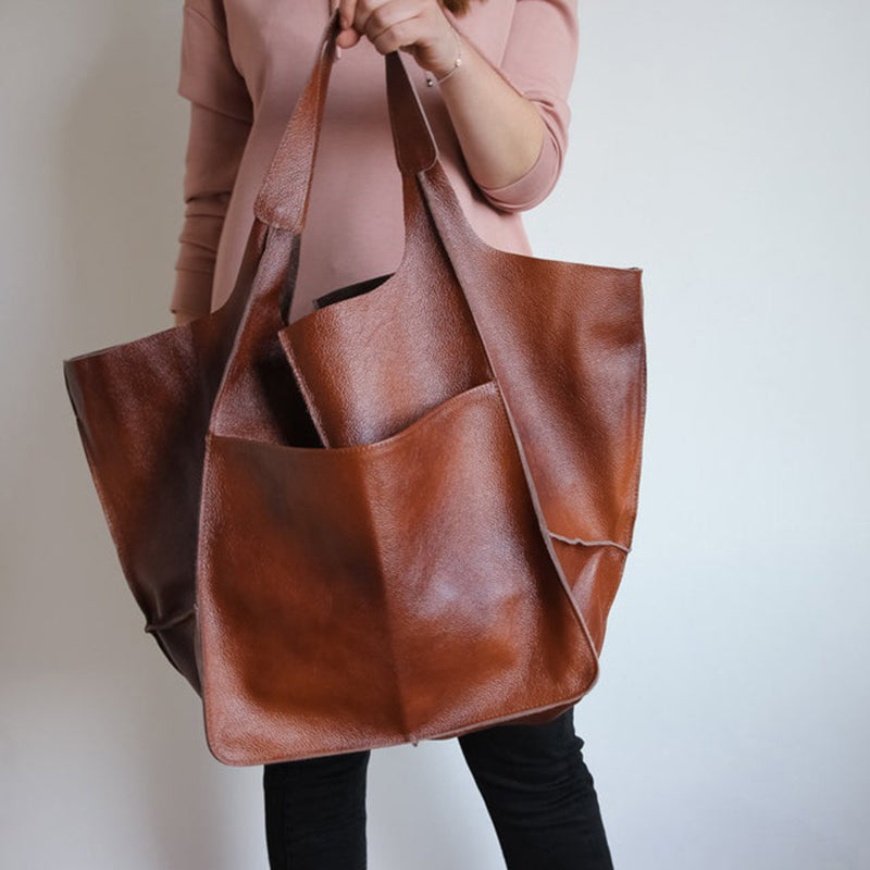 Übergroße Wochenend-Lederhandtaschen
