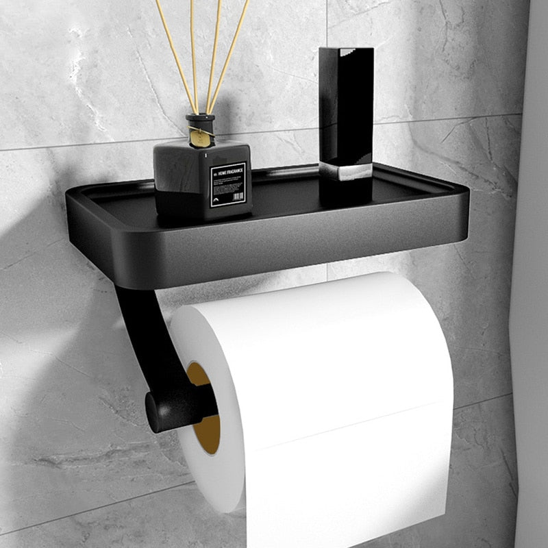 RVSPlank | Bohrfreier Toilettenpapierhalter mit Ablage aus Edelstahl | Brehn