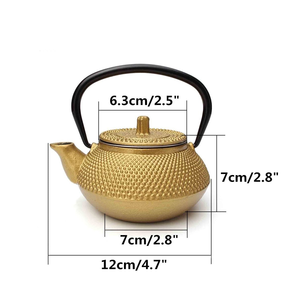 Klein 2oz Gusseisen Teekanne Teekanne Kessel mit Sieb Blumen Teekessel | Brehn