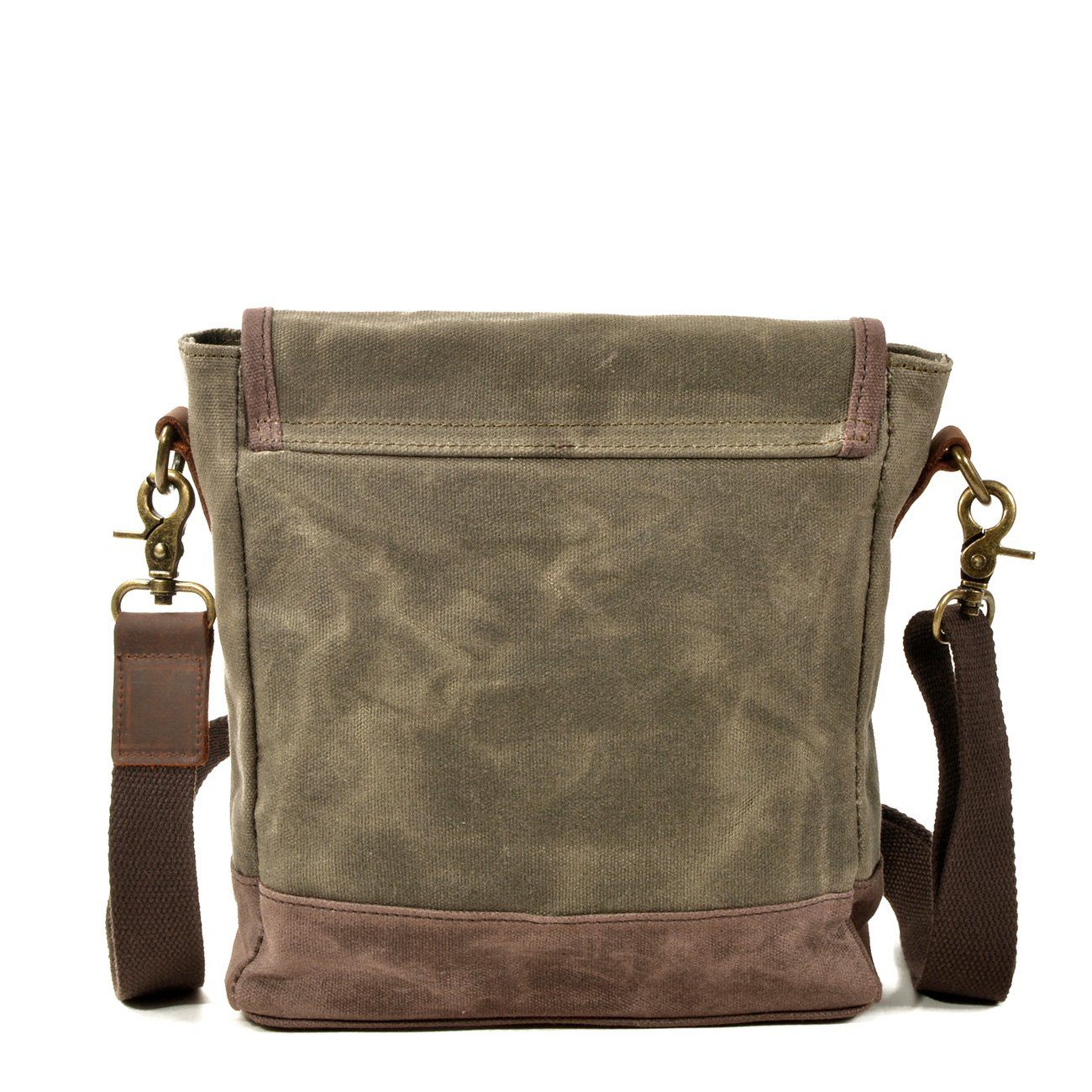 HorizonPath – Kompakte Vintage-Schultertasche – Hochwertige gewachste Baumwolle und Vollnarbenleder