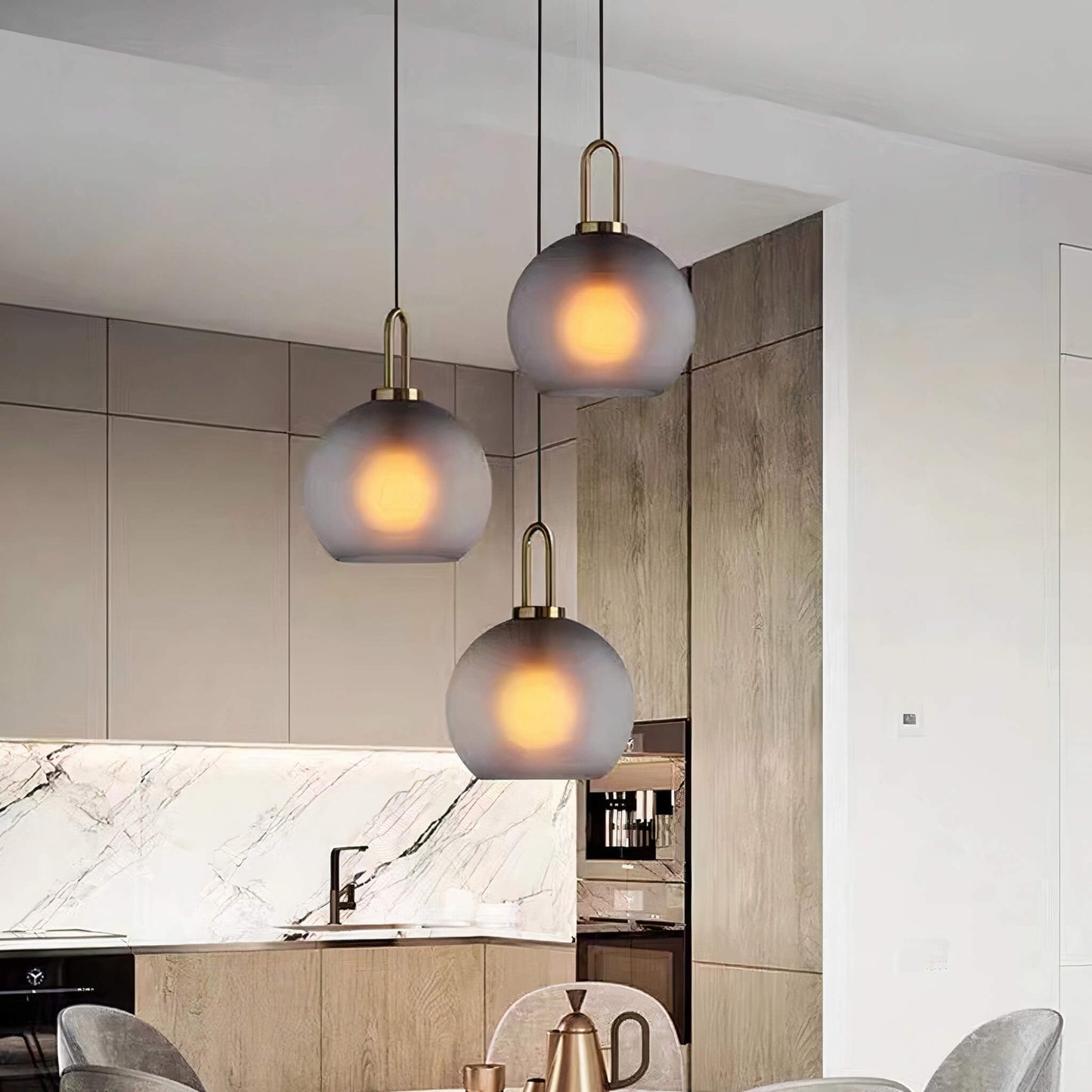 Rauchglas Pendelleuchte – Industrie-Deckenlampe für Küche, Esszimmer & Wohnzimmer | Brehn