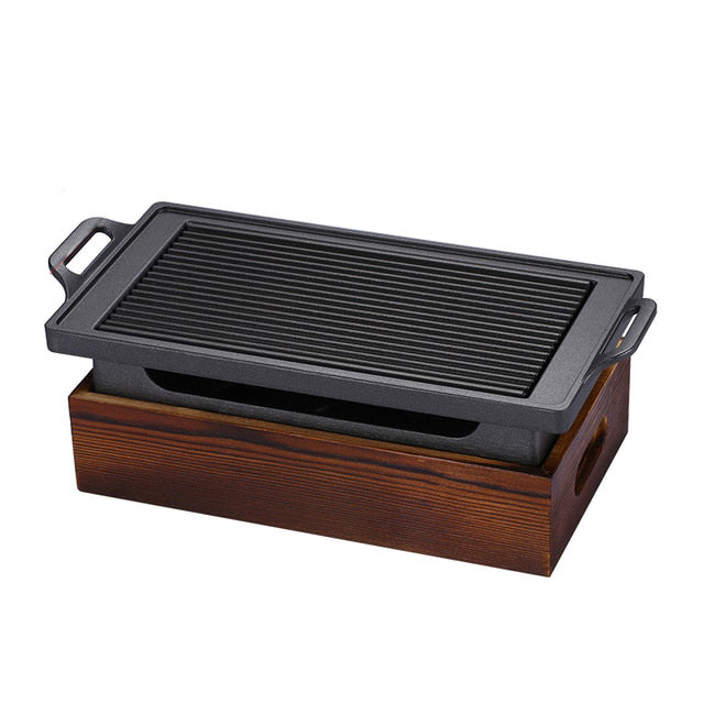 Raucharmer tragbarer Grill Holzkohle Haushalts Antihaft BBQ | Brehn