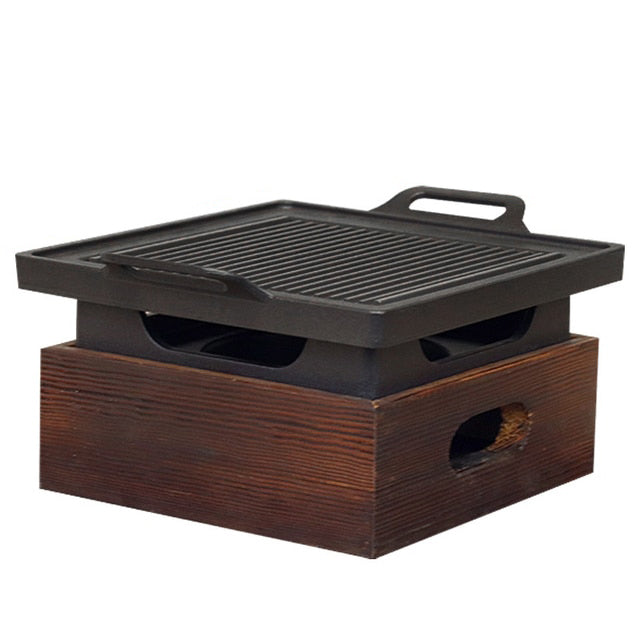 Raucharmer tragbarer Grill Holzkohle Haushalts Antihaft BBQ | Brehn