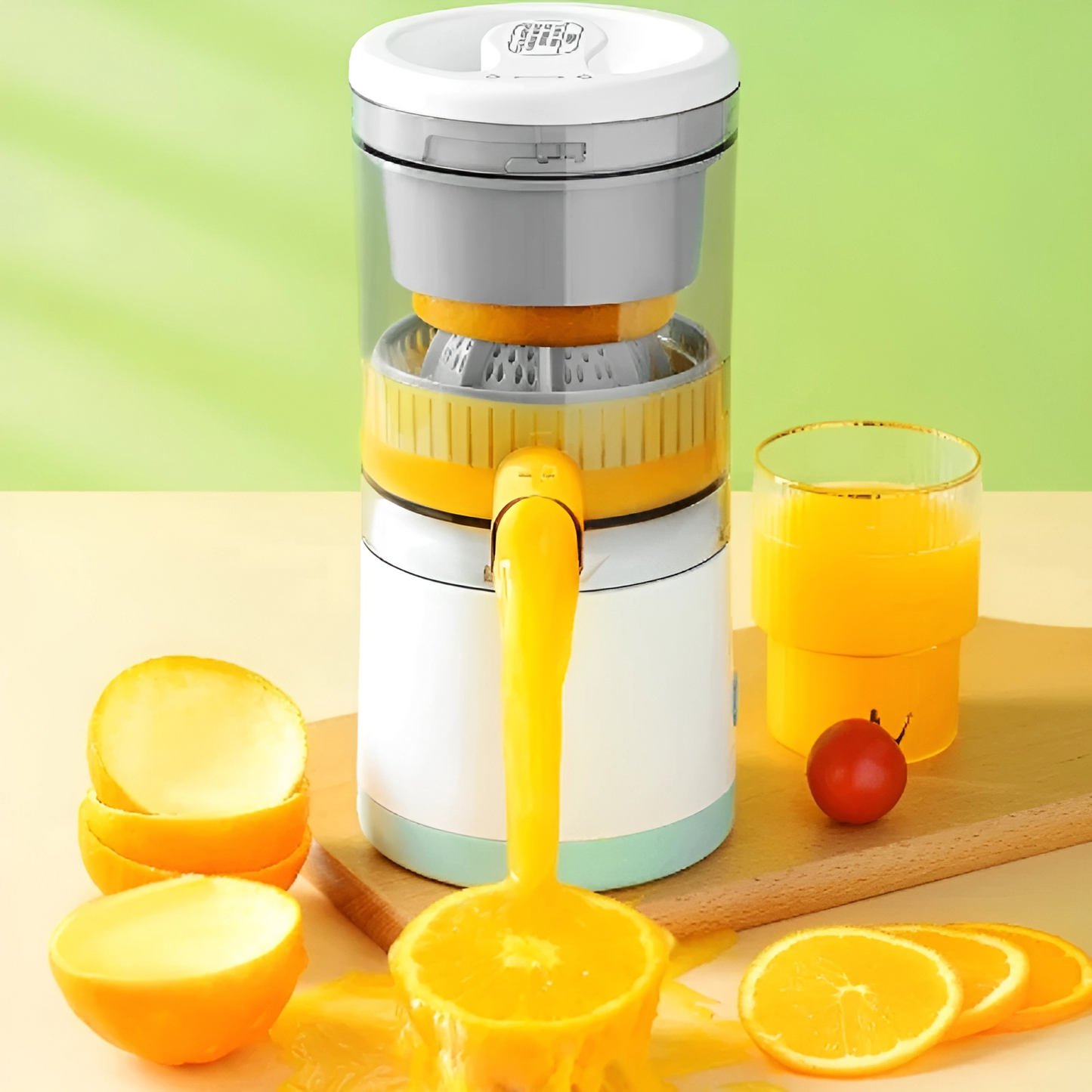 Tragbare elektrische Zitruspresse – Frischer Saft in Sekundenschnelle | Brehn