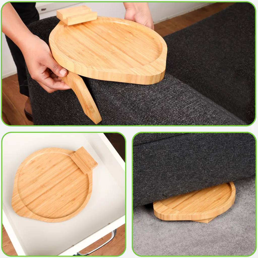 SofaNest Armlehnen Tisch Holz Sofa Beistelltisch Mit Telefonhalter | Brehn