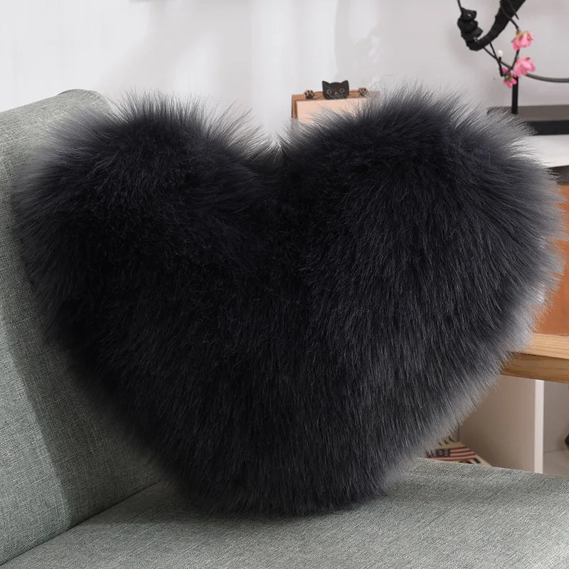 Weiches Herzförmiges Flauschiges Sofakissen aus Soft-Polyester | Brehn