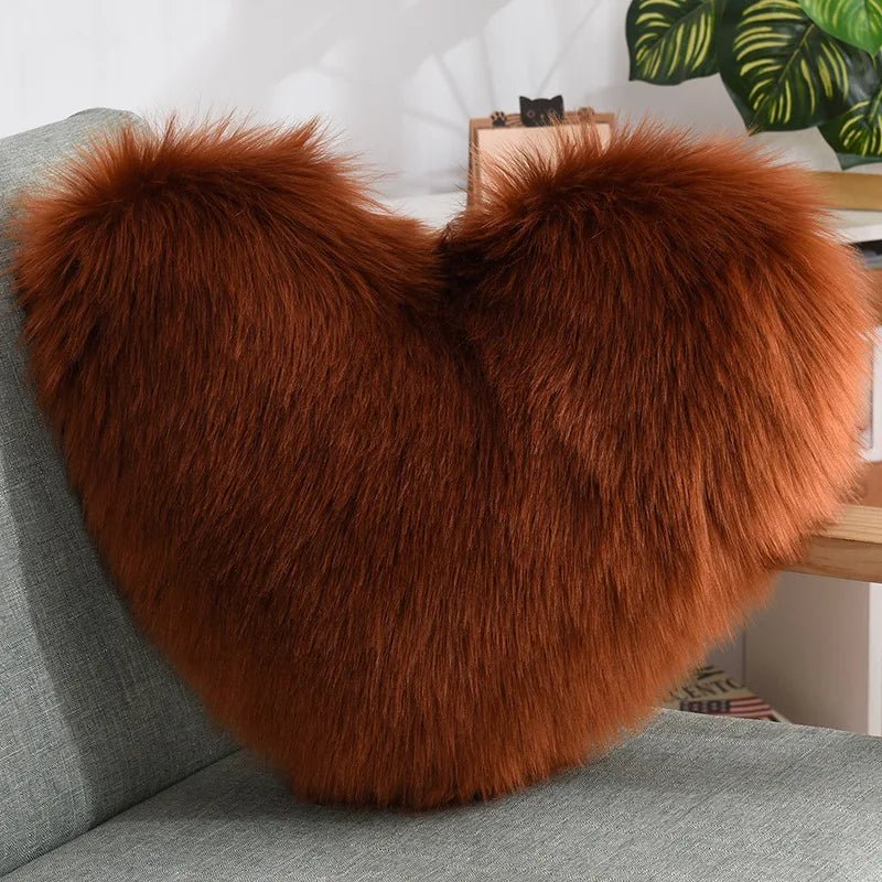 Weiches Herzförmiges Flauschiges Sofakissen aus Soft-Polyester | Brehn
