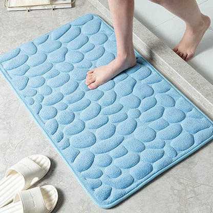 Weiche Badematte aus Memory-Schaum mit rutschfestem Grabsteinmuster
