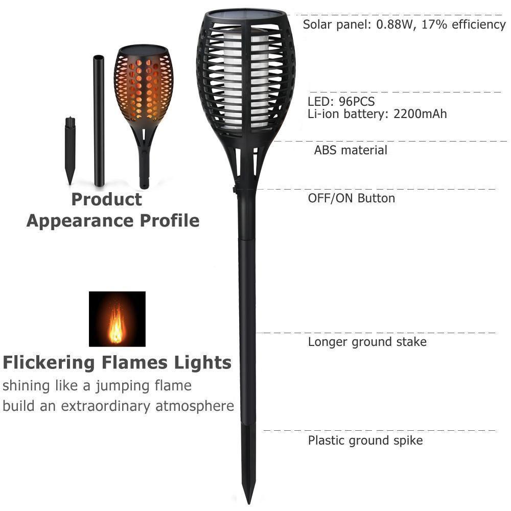 2 PCS Solar LED Taschenlampe Tanzflamme Edition | Brehn
