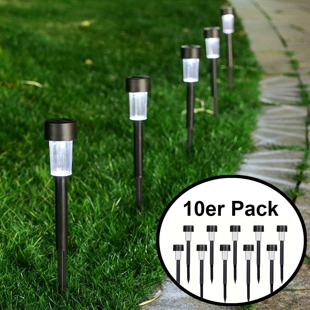 LED-Solarzellenlampen auf Spießen - Schwarz 10 Stk. | Brehn