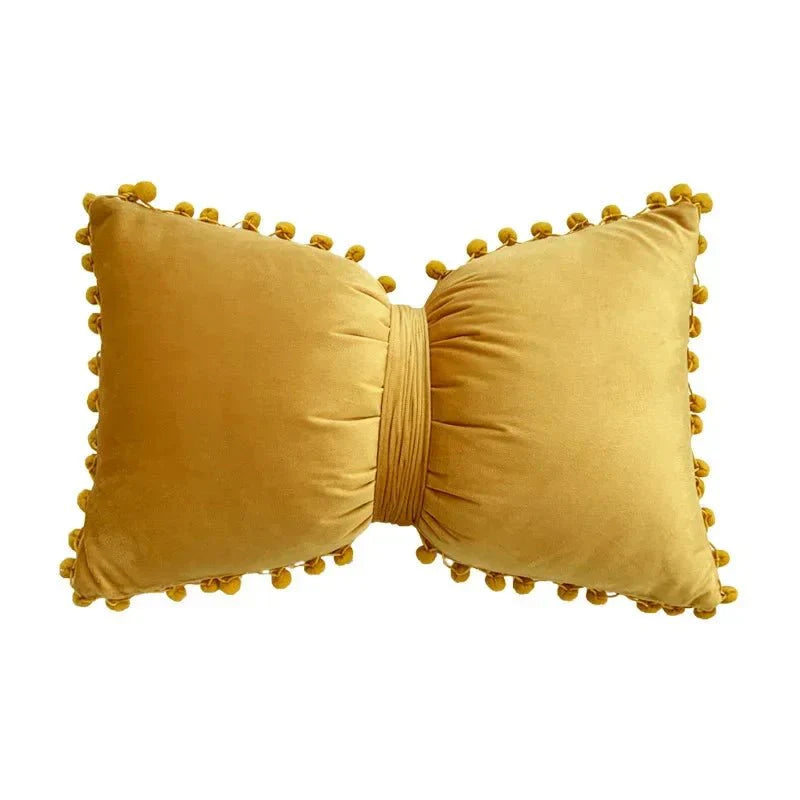 Einfache Candy-Farbe Quasten-Kissenbezug Samt 50x30cm | Brehn
