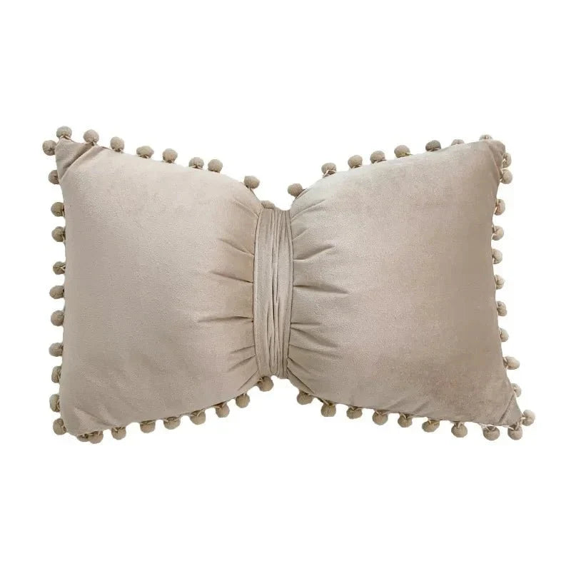 Einfache Candy-Farbe Quasten-Kissenbezug Samt 50x30cm | Brehn