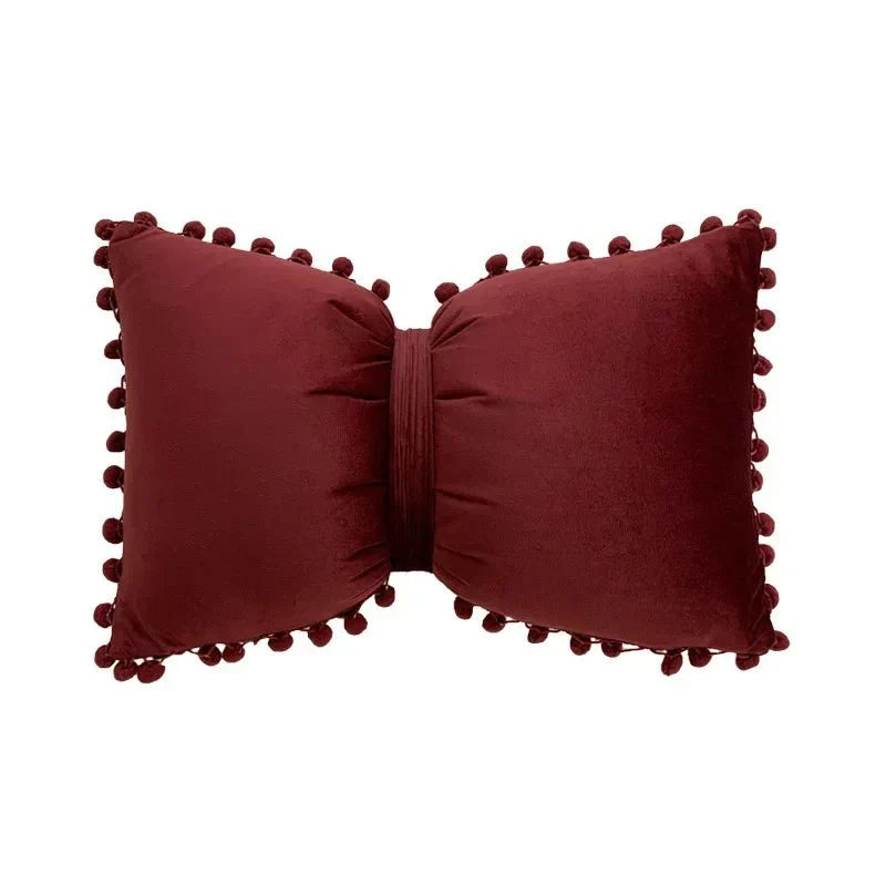 Einfache Candy-Farbe Quasten-Kissenbezug Samt 50x30cm | Brehn