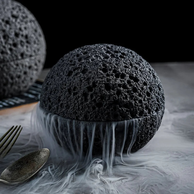 Spezial Lava-Stein Planet Sashimi Meeresfrüchte Trockeneis Servierplatte | Brehn