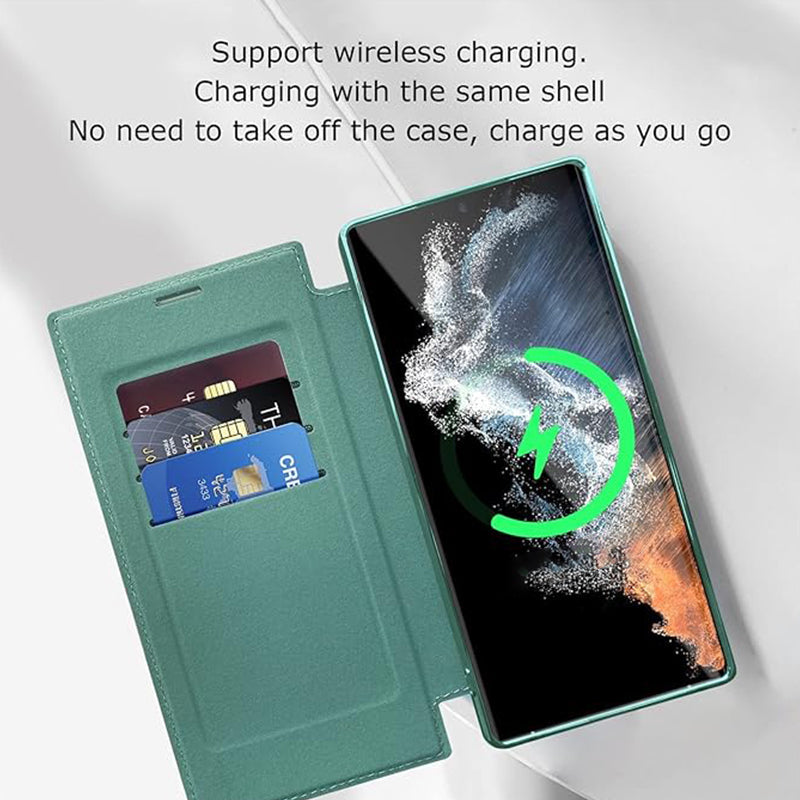 Neue Leder strukturierte Flip Handytasche für Samsung