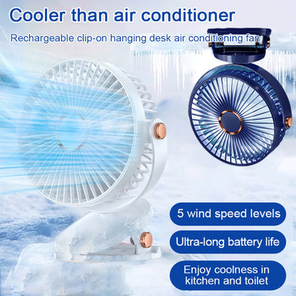 Wiederaufladbarer Clip-On Hängender Tischventilator mit Klimaanlage | Brehn