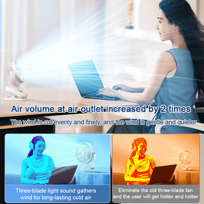 Wiederaufladbarer Clip-On Hängender Tischventilator mit Klimaanlage | Brehn