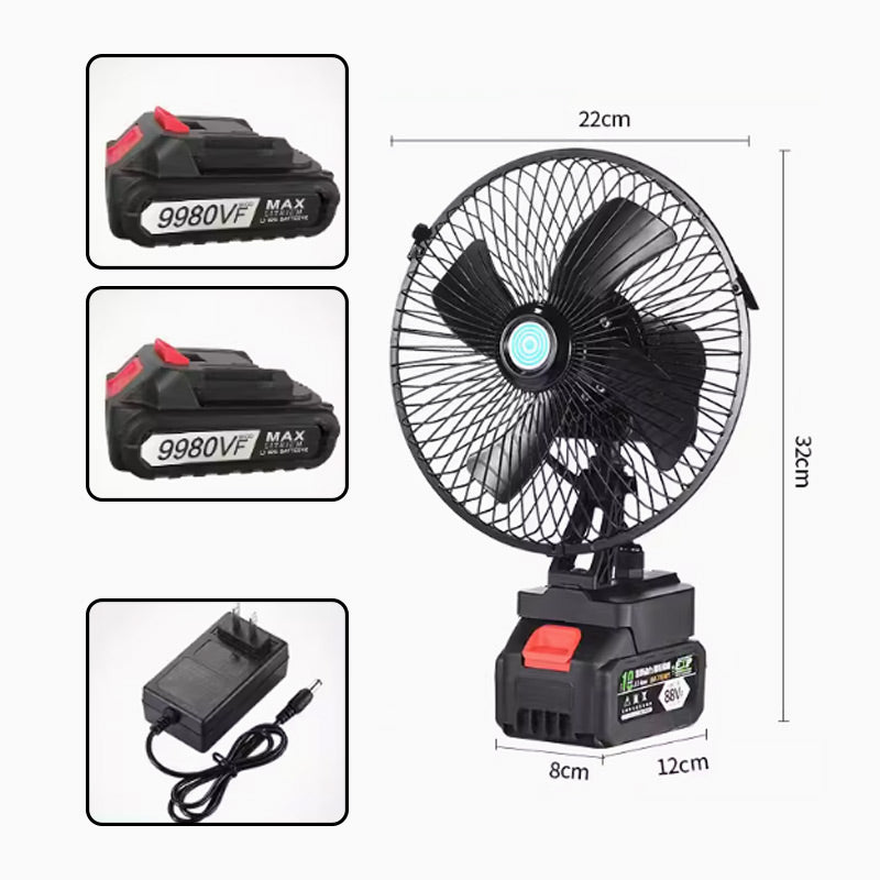 Wiederaufladbarer Tragbarer Außen Drahtloser Camping Ventilator | Brehn
