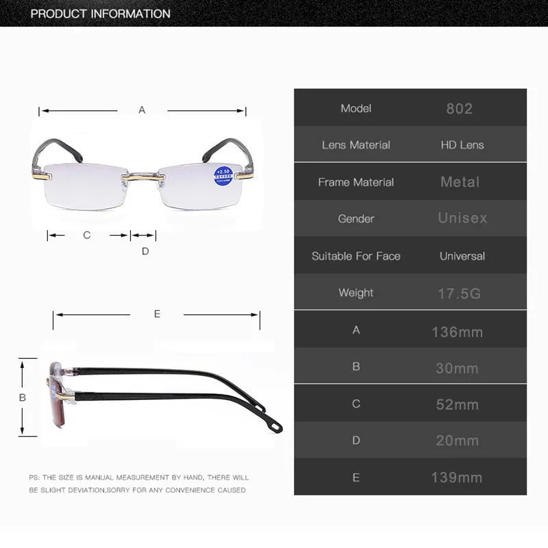 Brehn | High Hardness Anti-Blau Progressive Fern-und Nahbereich Dual-Use Lesebrille