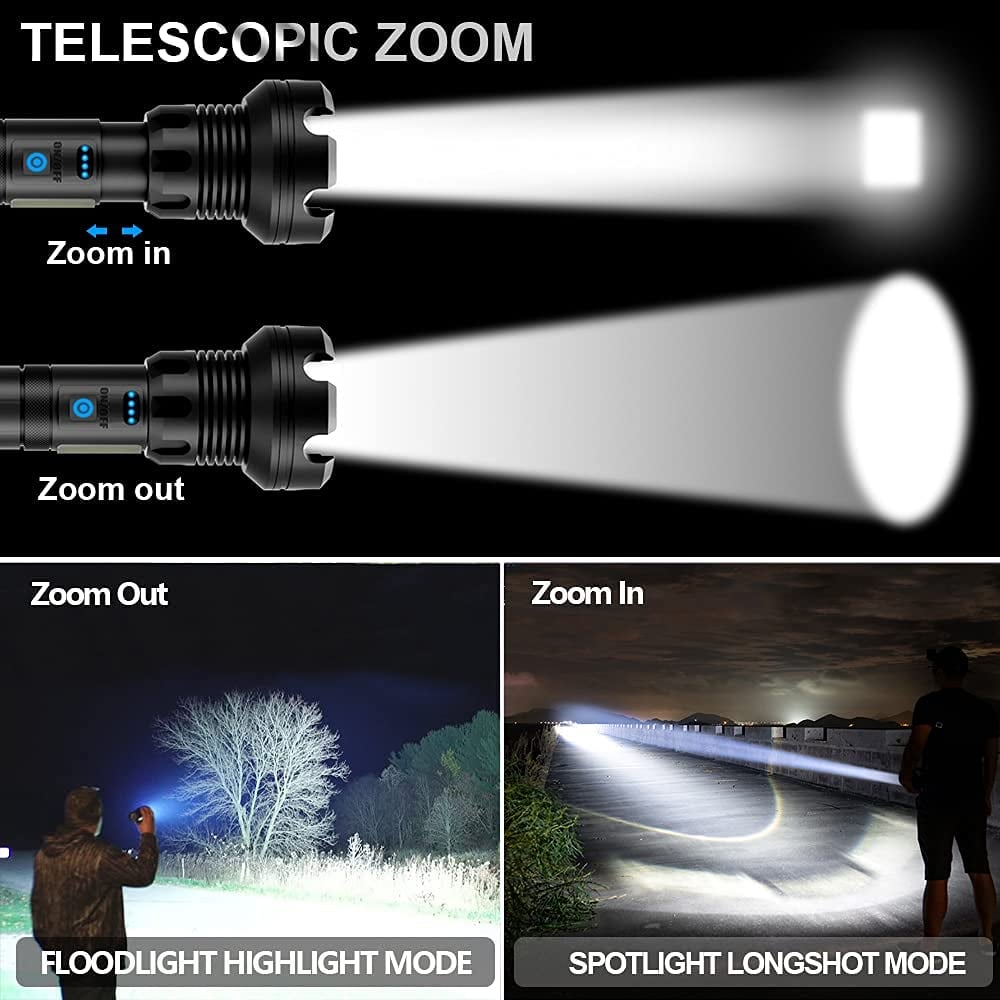Brehn | LuxeBeam Hochleistungs-Taschenlampe | Superhelle, langlebige und wiederaufladbare Taschenlampe für jede Situation