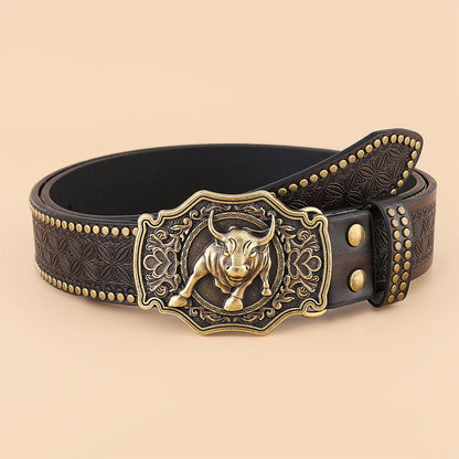 Vivolux Vintage Western Gürtel mit Tiermotiv-Schnalle – 4 Designs, S–XL