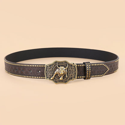 Vivolux Vintage Western Gürtel mit Tiermotiv-Schnalle – 4 Designs, S–XL