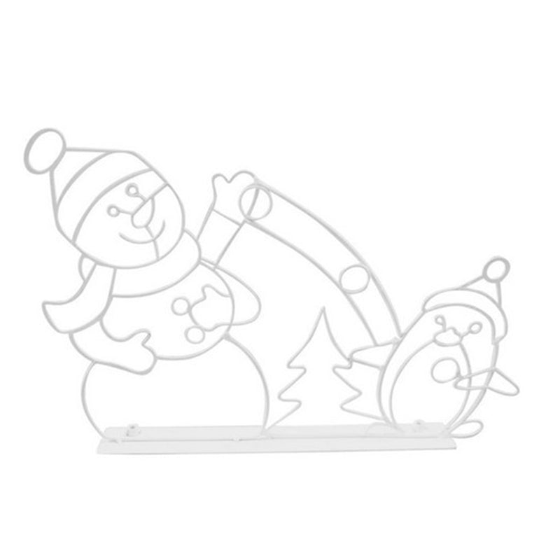 Animierte LED-Schneeballschlacht-Lichterkette | Weihnachtsdeko für draußen: Schneemann & Pinguin