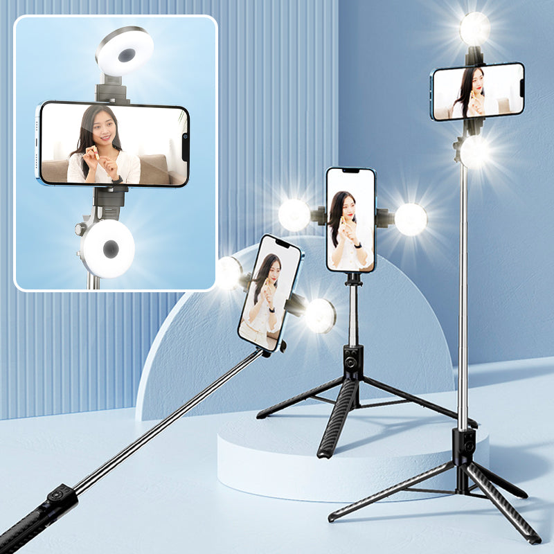 Brehn | LuxuraSnap Elite Selfie-Stick-Stativ | Machen Sie atemberaubende Selfies mit integriertem LED-Filllicht