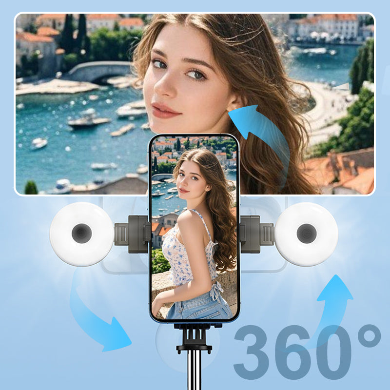 Brehn | LuxuraSnap Elite Selfie-Stick-Stativ | Machen Sie atemberaubende Selfies mit integriertem LED-Filllicht