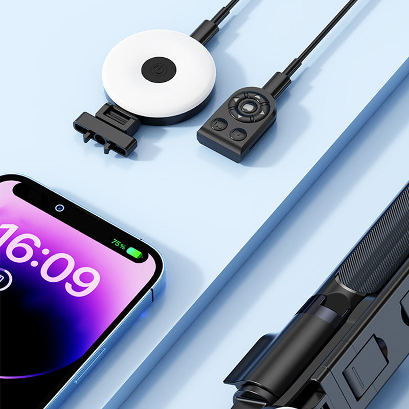 Brehn | LuxuraSnap Elite Selfie-Stick-Stativ | Machen Sie atemberaubende Selfies mit integriertem LED-Filllicht