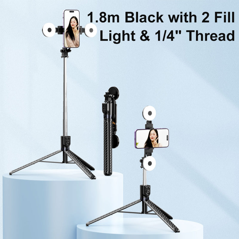 Brehn | LuxuraSnap Elite Selfie-Stick-Stativ | Machen Sie atemberaubende Selfies mit integriertem LED-Filllicht