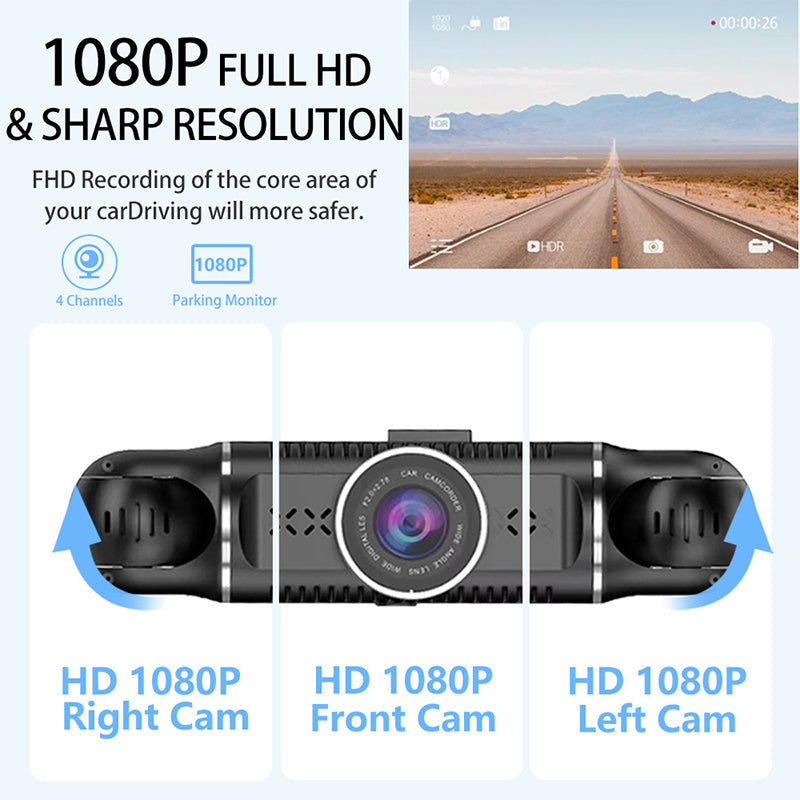 BowLift | DriveSecure Professional 4-Channel 1080P Dashcam