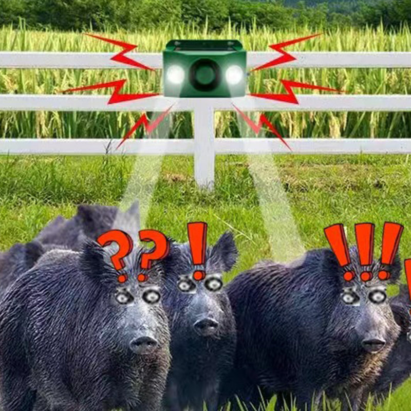 Solarbetriebenes Tierabwehrgerät | Blinkende LED & akustischer Alarm | Wetterfest für den Außenbereich