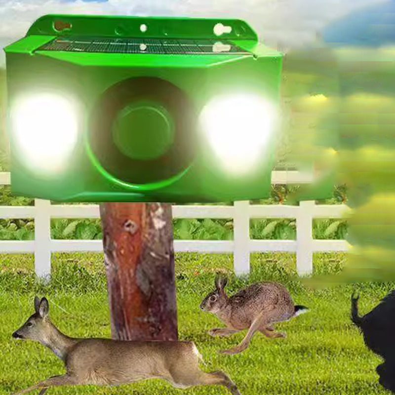 Solarbetriebenes Tierabwehrgerät | Blinkende LED & akustischer Alarm | Wetterfest für den Außenbereich