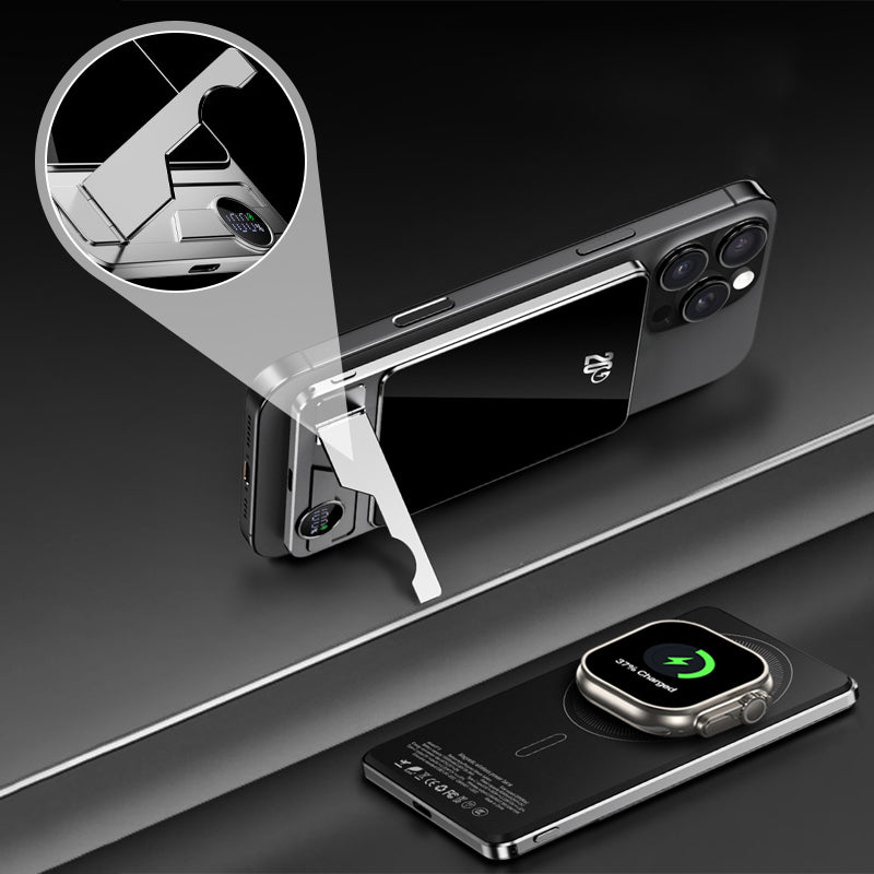 Brehn | LuxuraTech Dual-Mode Magnet-Powerbank | Vielseitige Lade-Lösung mit integriertem Ständer für ultimativen Komfort
