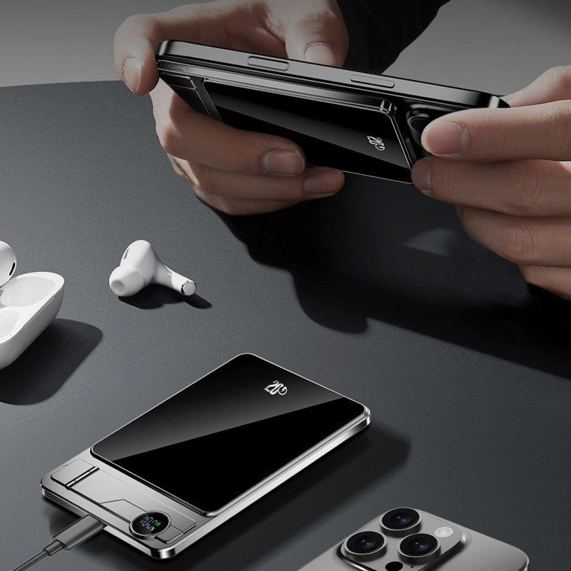 Brehn | LuxuraTech Dual-Mode Magnet-Powerbank | Vielseitige Lade-Lösung mit integriertem Ständer für ultimativen Komfort