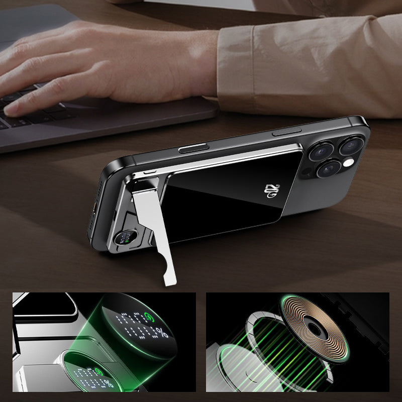 Brehn | LuxuraTech Dual-Mode Magnet-Powerbank | Vielseitige Lade-Lösung mit integriertem Ständer für ultimativen Komfort