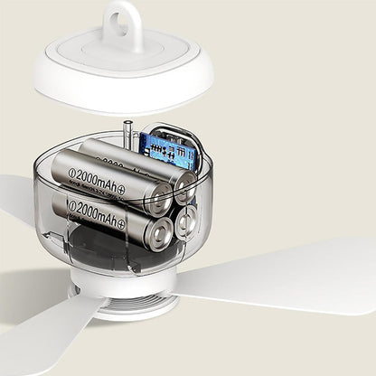 Wiederaufladbarer Deckenventilator mit LED-Lichtern | Brehn