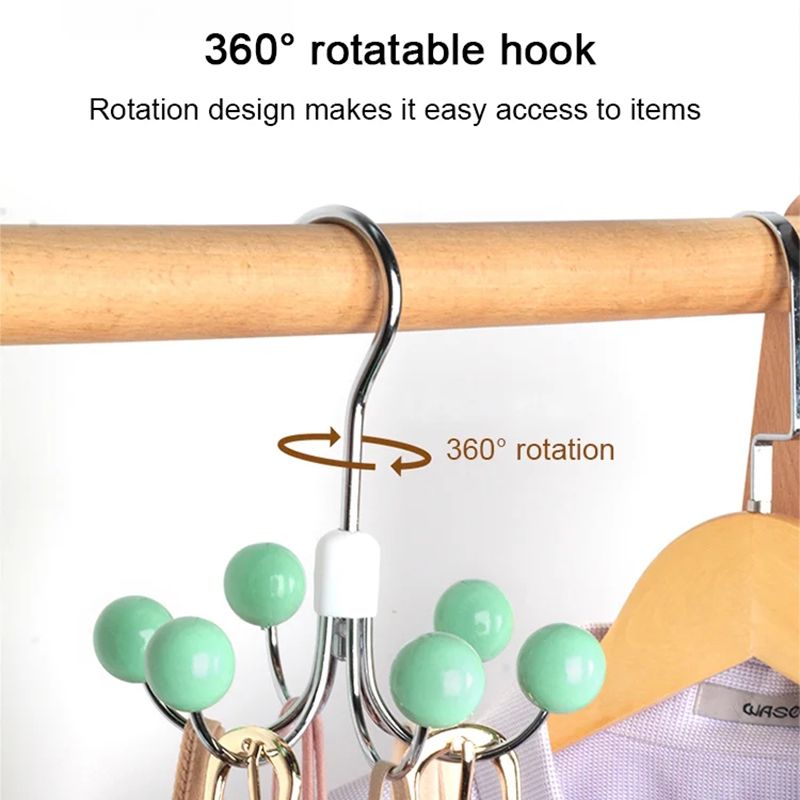 Multifunktions-Aufbewahrungshaken, um 360° drehbar, mit 6 Haken